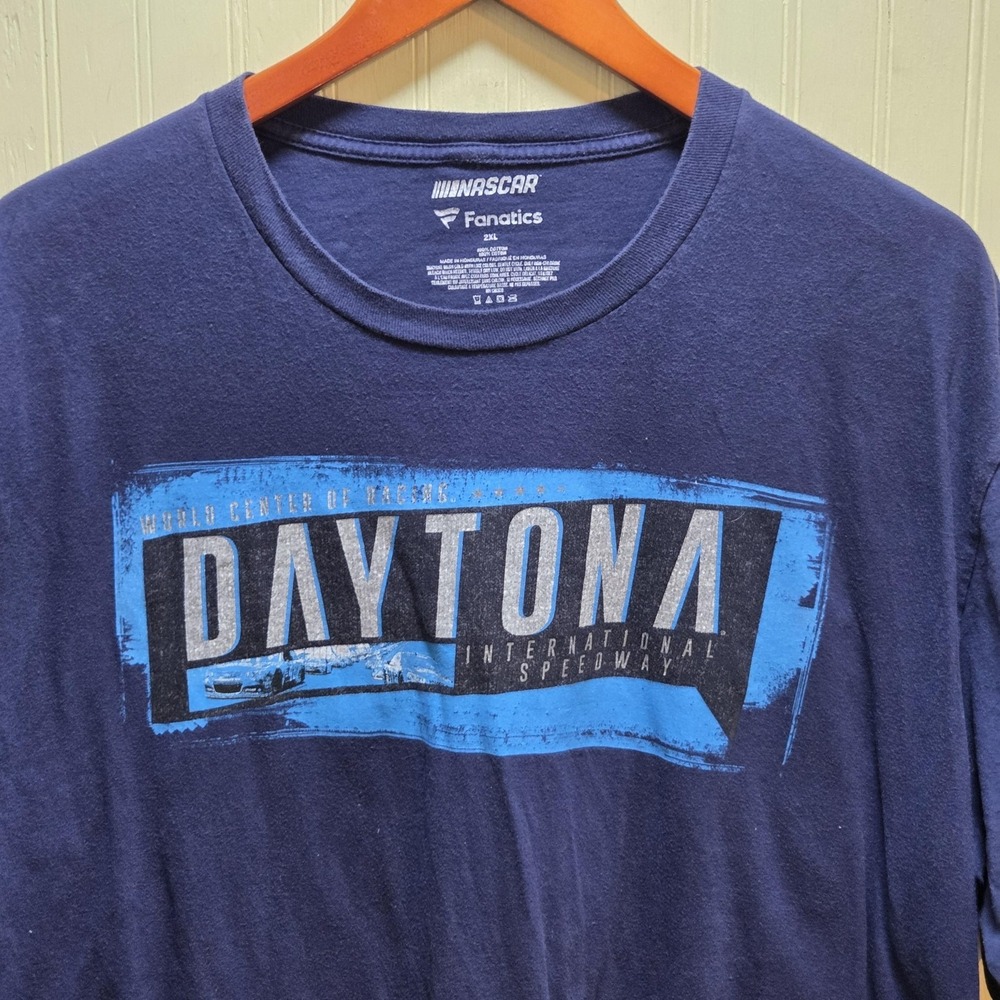 Daytona International Speedway Shirt Mens 2XL Blue NASCAR Racing Fanatics Tee